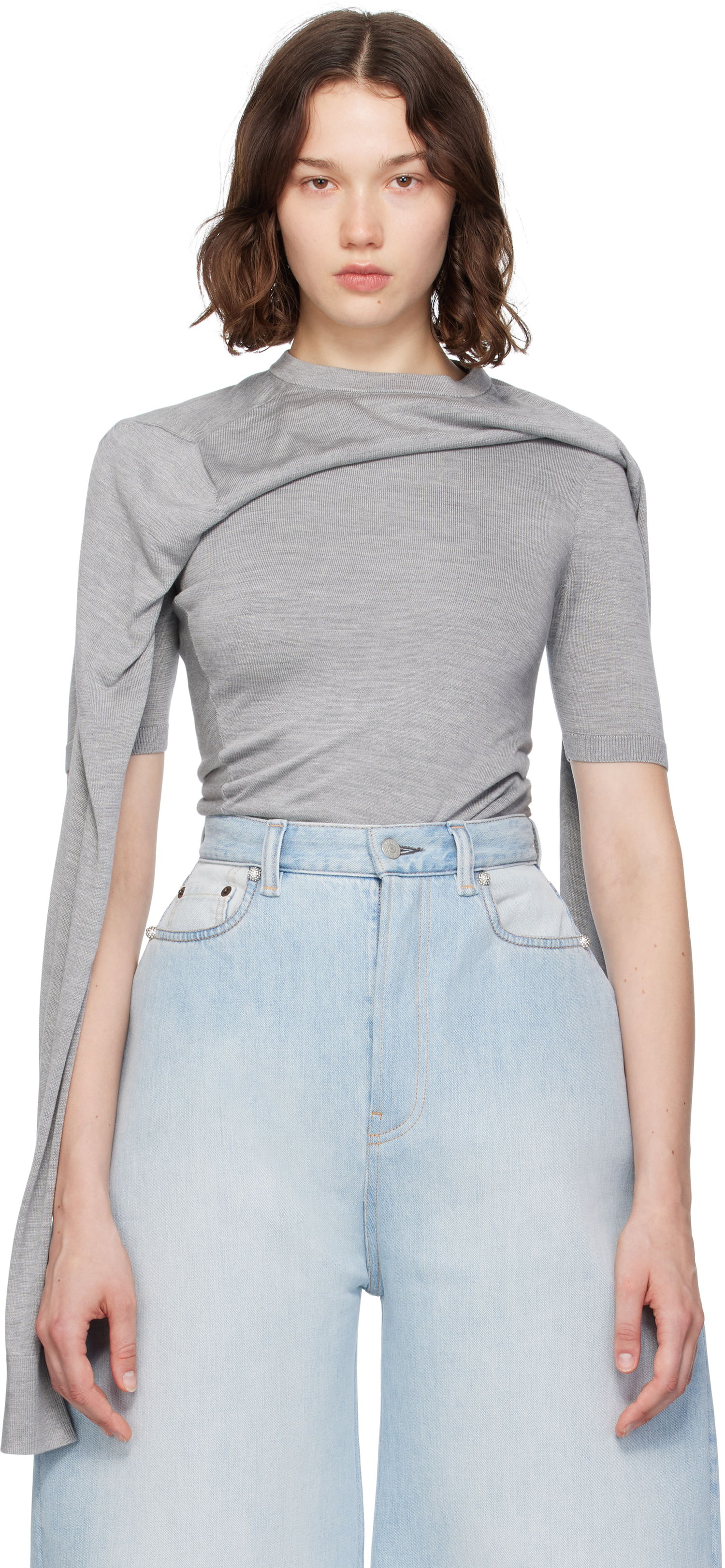 T-shirt Acne Studios Acne Studios Layered T-Shirt Grå | A60569-, 0