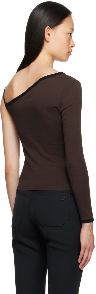 T-shirt Courrèges Single-Shoulder Slim-Fit T-Shirt Brun | 323JTO209JS0070, 2