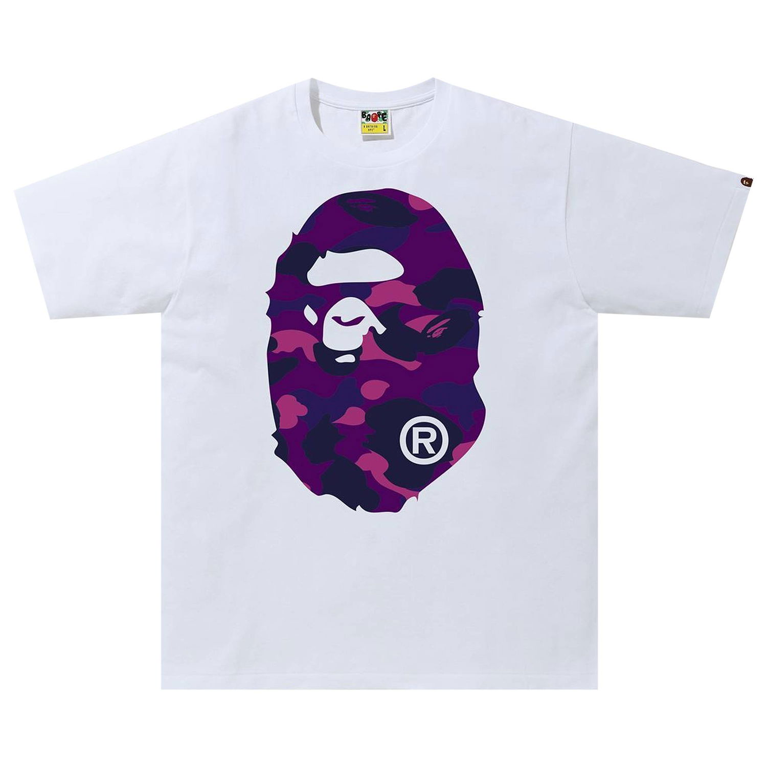 T-shirt BAPE Color Camo Big Ape Head Tee Hvid | 1G30 110 027 WHITE PURPLE, 1