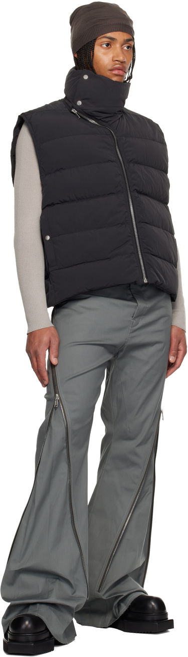 Vest Rick Owens Concordians Flight High Neck Asymmetrical Zip Puffer Down Vest Sort | RU02E1798 MTD1, 3