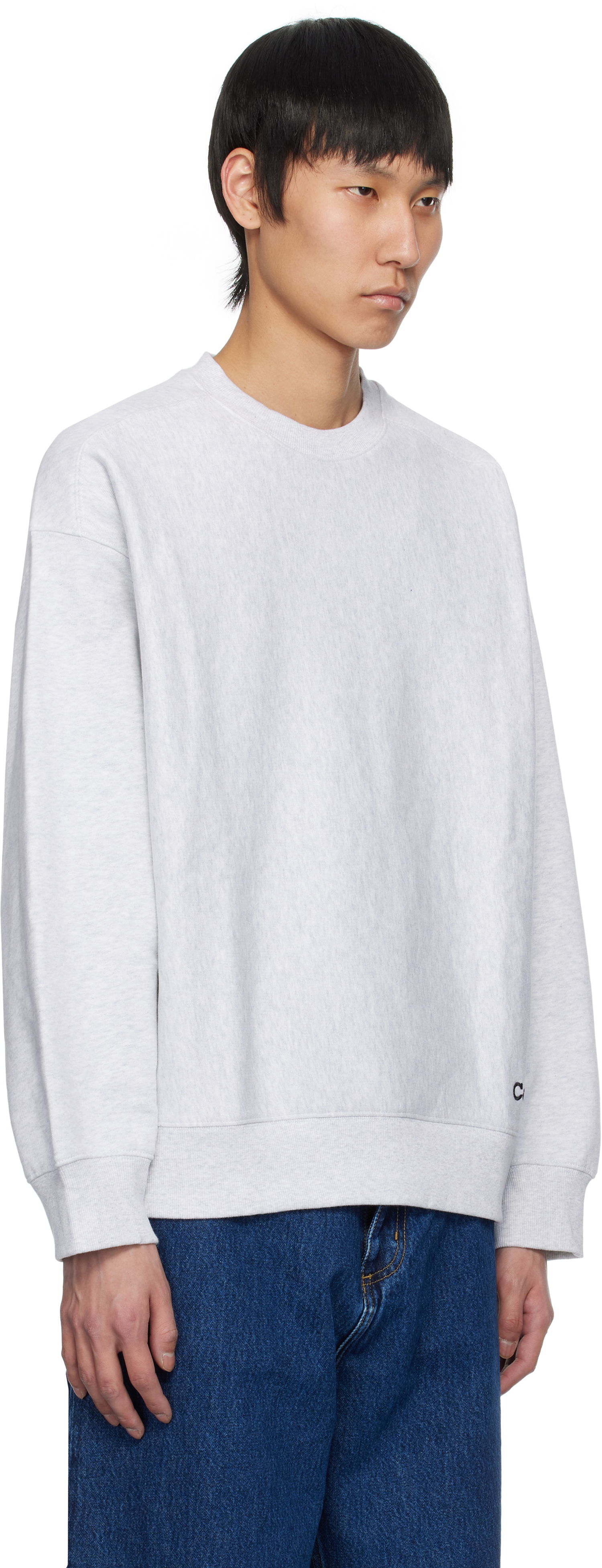 Sweater Carhartt WIP Label Script Sweatshirt Grå | I034429, 1