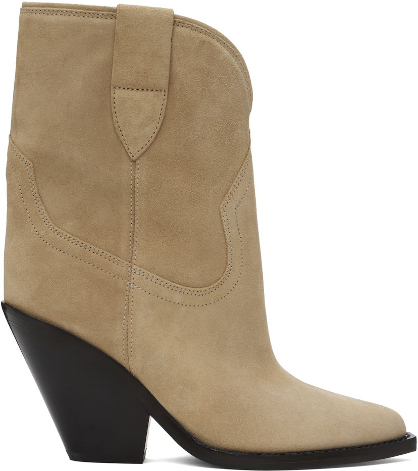 Sneakers og sko ISABEL MARANT Isabel Marant Leyane Suede Ankle Boots Beige | 23PBO0004FA-A1A07S