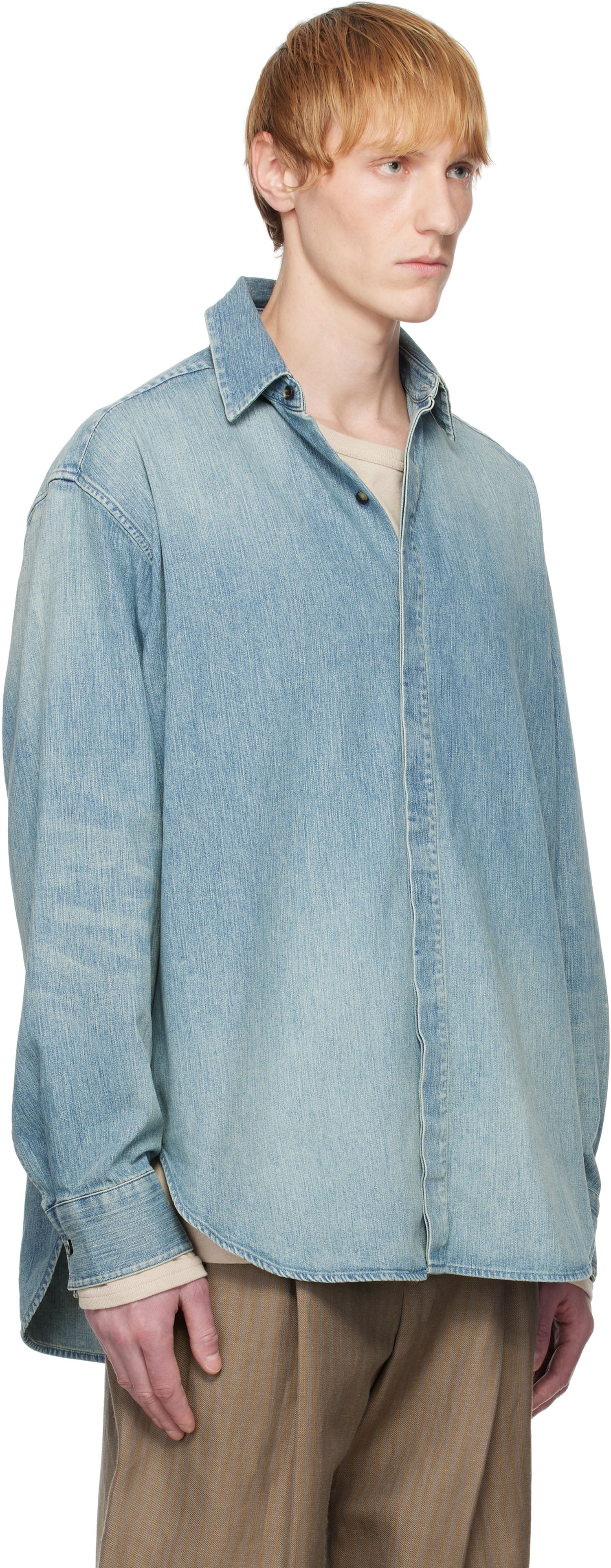 Skjorte Fear of God Fear of God Denim Button Up Shirt Blå | FGE250-5011DNM, 1