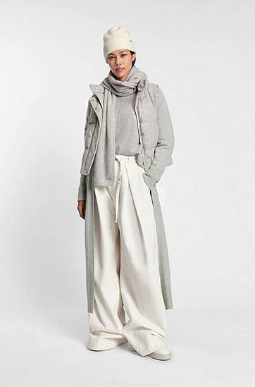 Sweater BOSS Longline belted cardigan in cashmere Grå | 50550488, 1