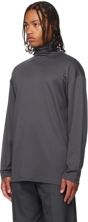 T-shirt LEMAIRE Lemaire Relaxed Mock Neck T-Shirt Grå | TO1467 LJ1043, 3