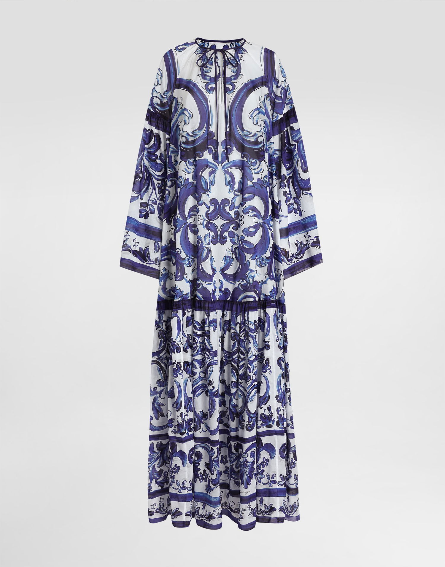 Kjole Dolce & Gabbana Dolce & Gabbana Majolica-Print Cotton Dress Blå | I6KH5WFI5NFHB5DQ, 0