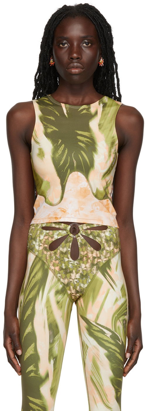 Tanktop Collina Strada Collina Strada Tie-Dye Print Tank Top Grøn | XX3196