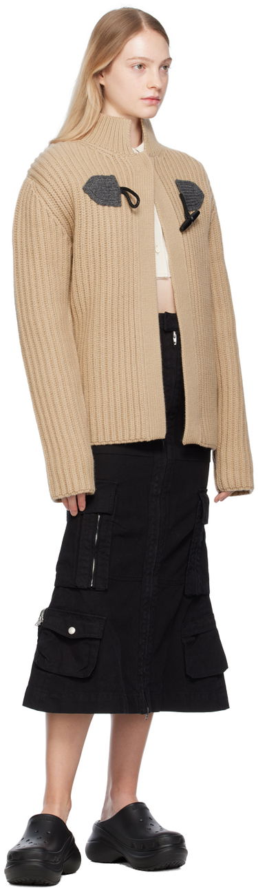Sweater We11done We11done Duffle Knit Cardigan Beige | WD-KC3-23-655-U-BG, 3