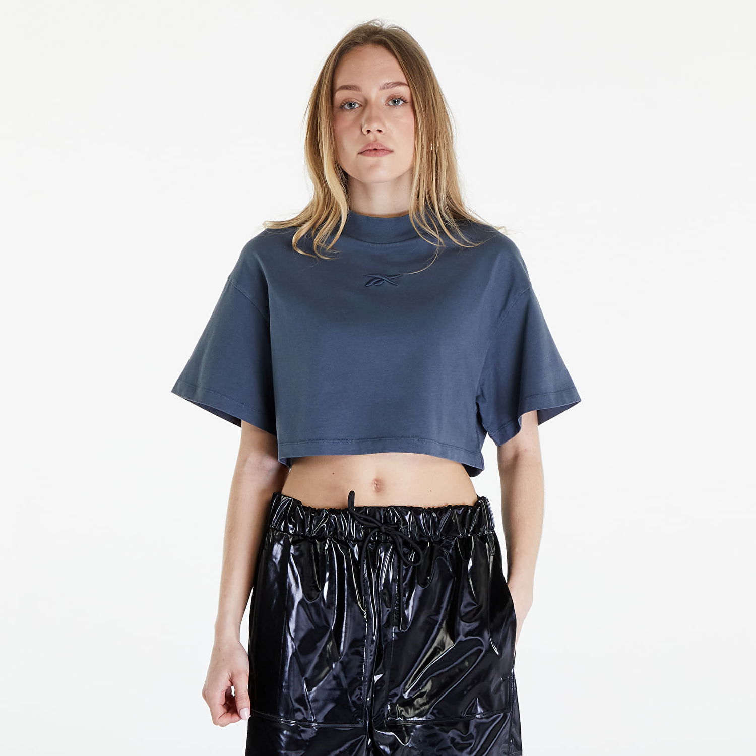 Crop top Reebok Washed Cropped Tee Washed Stone Blue Blå | RWAA001C99JER0024200, 0
