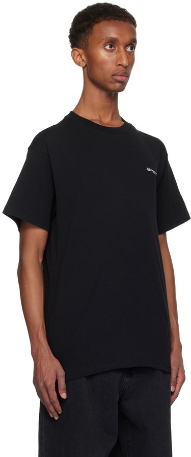 T-shirt Carhartt WIP Black Embroidered Logo T-Shirt Sort | I030435, 1