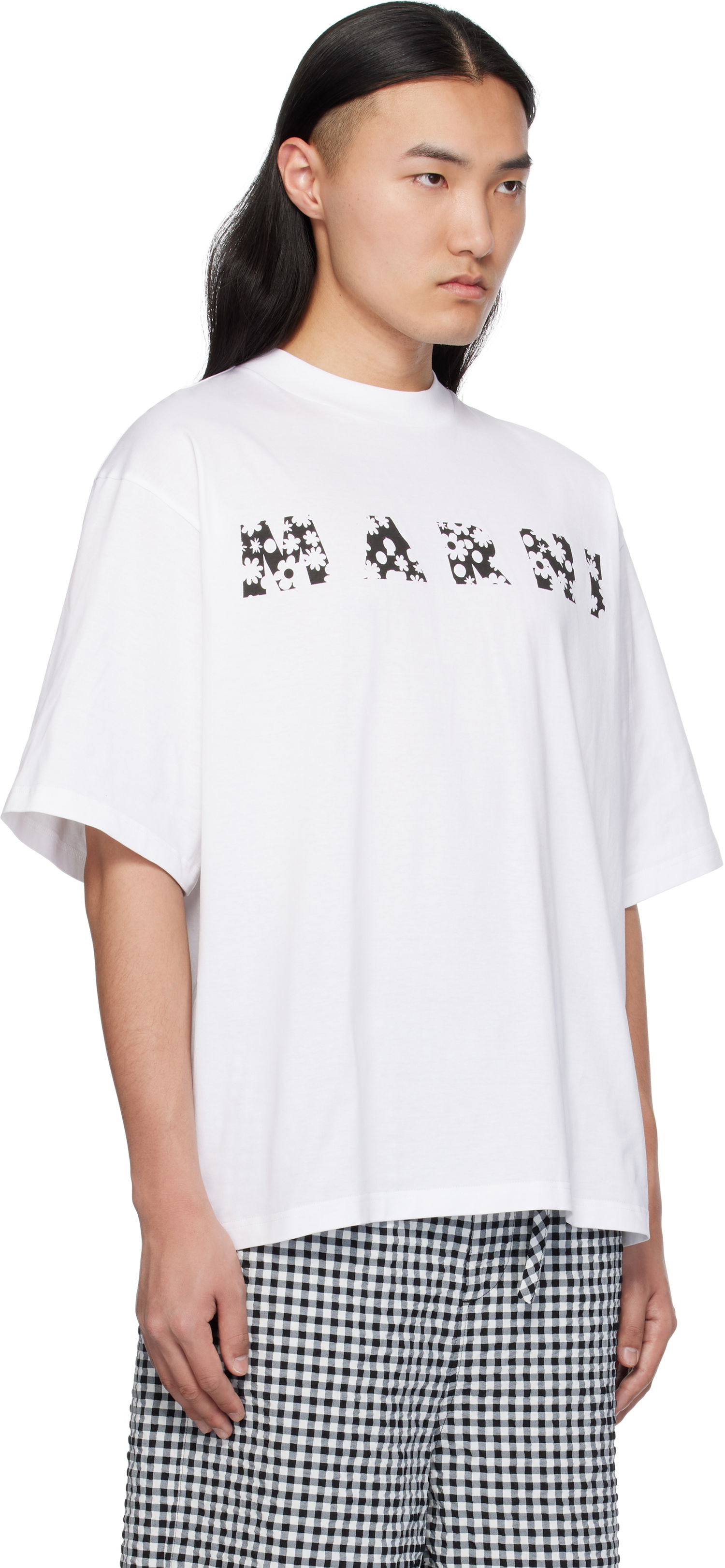 T-shirt Marni Marni Pop Fields Logo T-Shirt Hvid | HUMU0223IP USCX50, 1