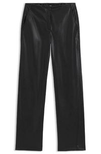 Faux Leather Straight-Leg Trousers