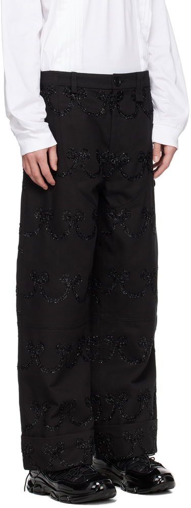 Bukser Simone Rocha Simone Rocha Patterned Wide-Leg Trousers Sort | 4101 1062, 4