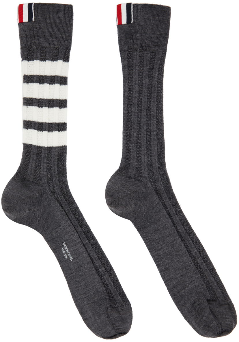 Sokker Thom Browne Thom Browne 4-Bar Merino Wool Socks Grå | MAS136A-Y1020
