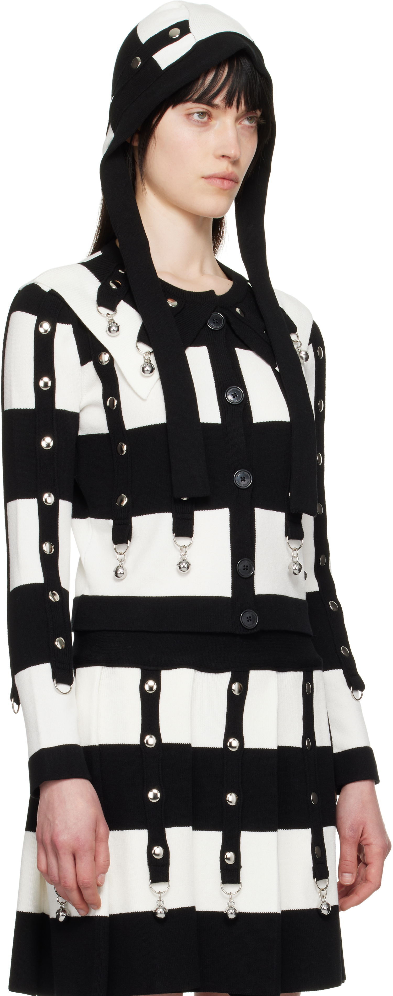 Nederdel Chopova Lowena Chopova Lowena Kip Checkered Cardigan with Bells Sort | 5233, 1