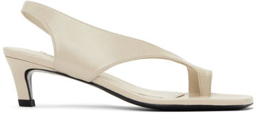 Skopleje TOTEME TOTEME Naplack Leather Thong Heeled Sandals Beige | 252-WAS0201-LE0020, 0