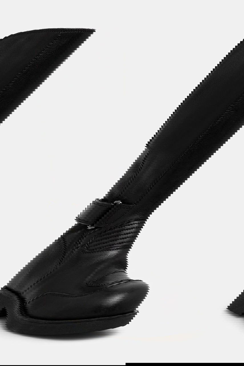 Sneakers og sko Maison Margiela MM6 Maison Margiela Tall Leather Boots with Buckle and Flat Heel Sort | S66WW0100.P7431.T8013, 0