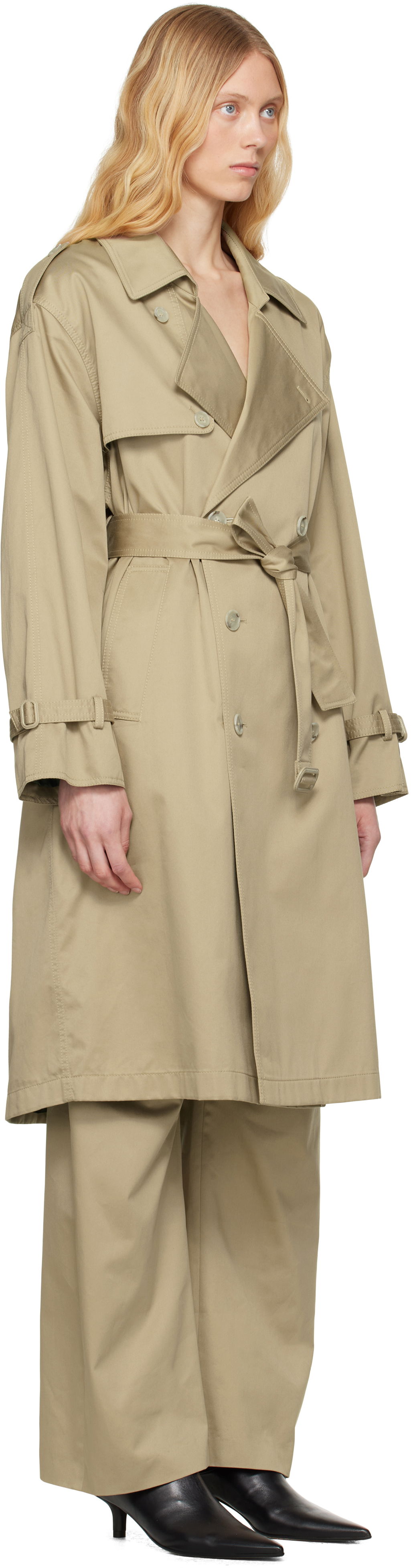 Trenchcoat Maison Margiela MM6 Maison Margiela Dual Wear Cotton Twill Trench Coat Beige | S52AH0080 M35368, 1