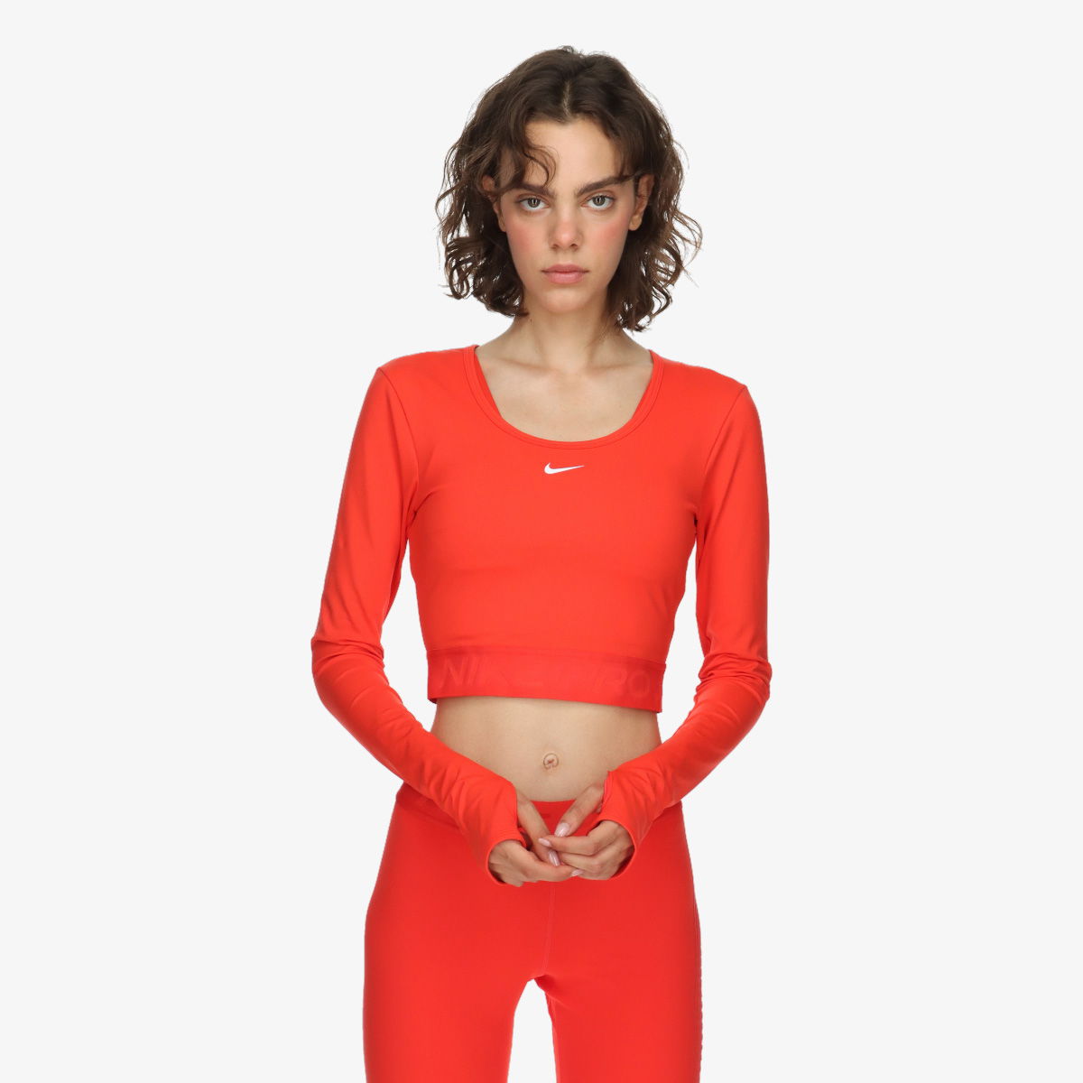 T-shirt Nike W NP DF LS TOP GG SHINE Rød | HV9992-633, 1