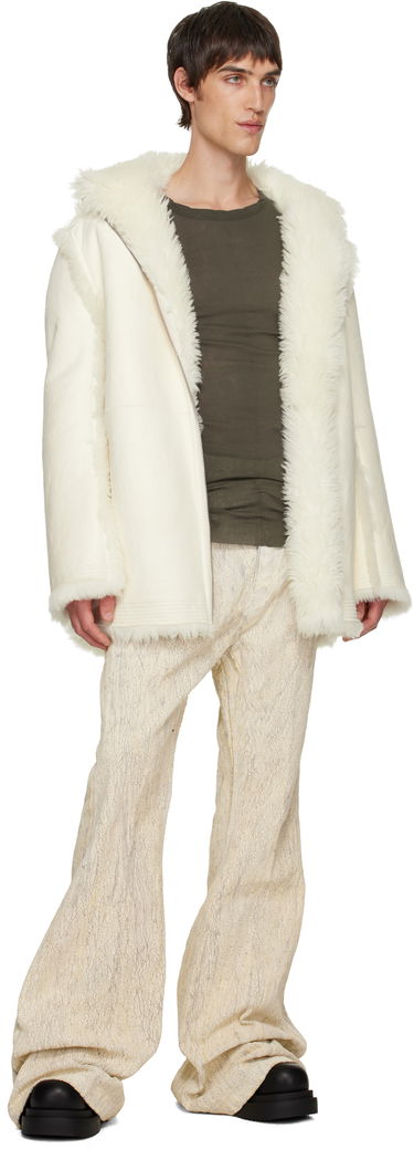 Frakker Rick Owens Mac Cropped Reversible Shearling Coat Hvid | RU02E1769 LSHAR, 3