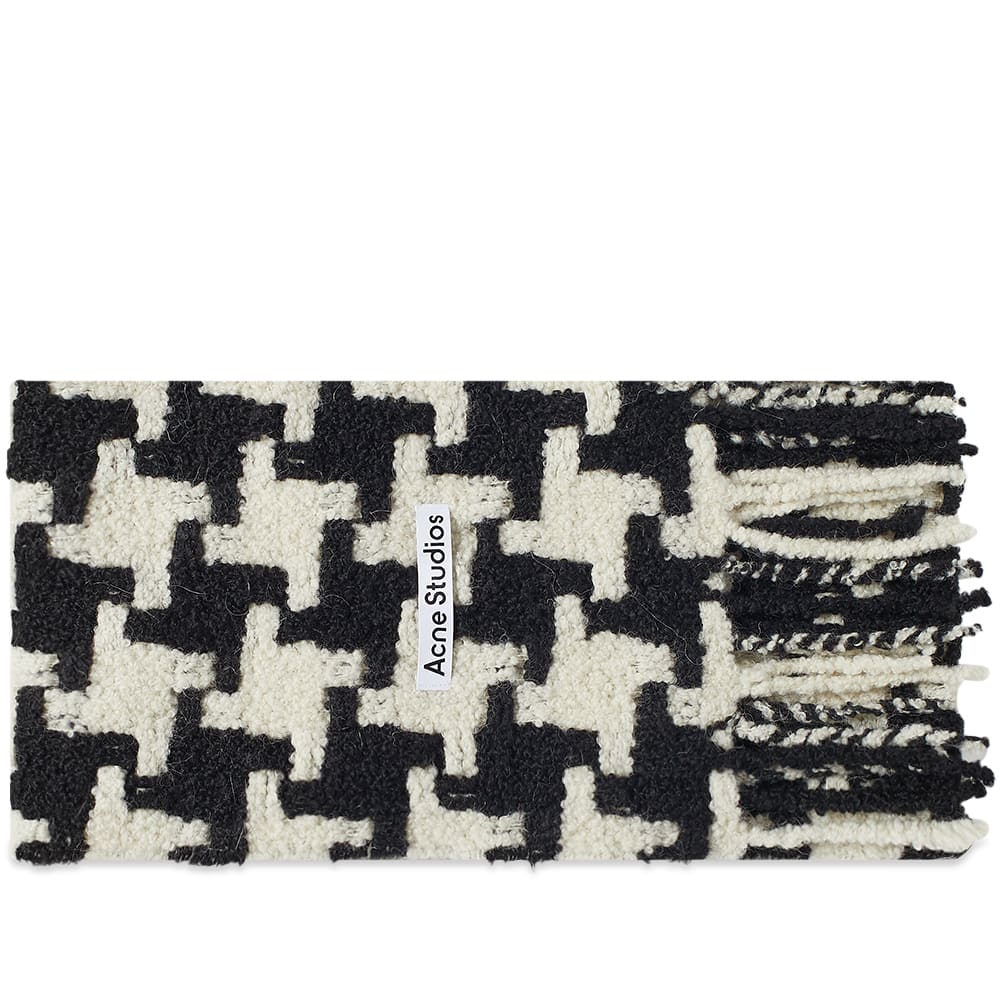 Tørklæde Acne Studios Vadik Houndstooth Scarf White/Black Sort | CA0153-AL4, 0