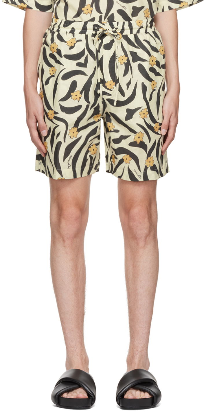 Badetøj Nanushka Floral Print Casual Shorts Beige | NM22PFST00171