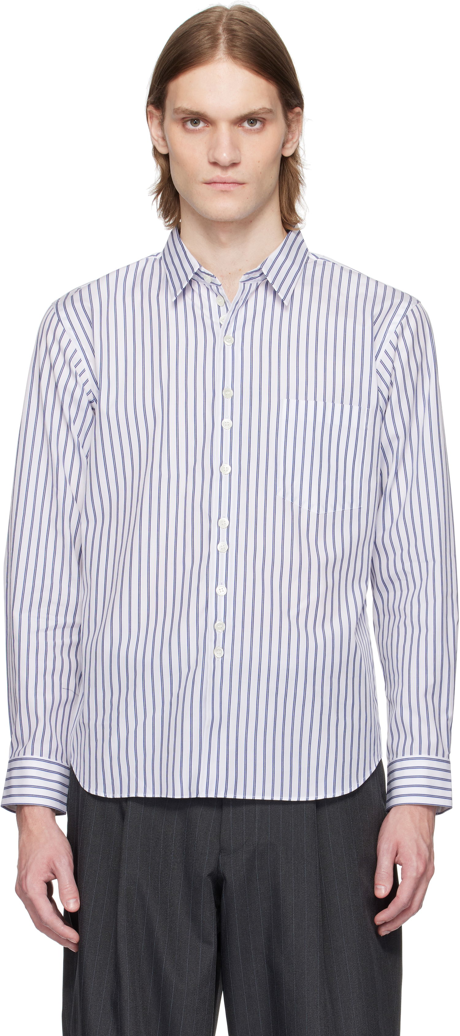 Skjorte Comme des Garçons Homme Deux Striped Shirt Hvid | DO-B030-051, 0