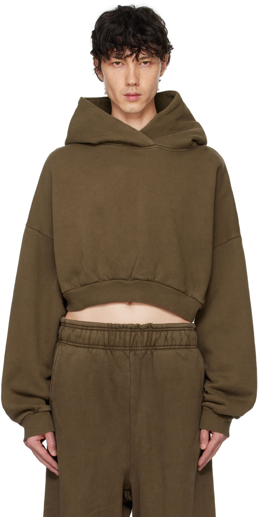 Sweatshirt Entire Studios Entire Studios Cropped Heavy Hoodie Brun | ES2392BT