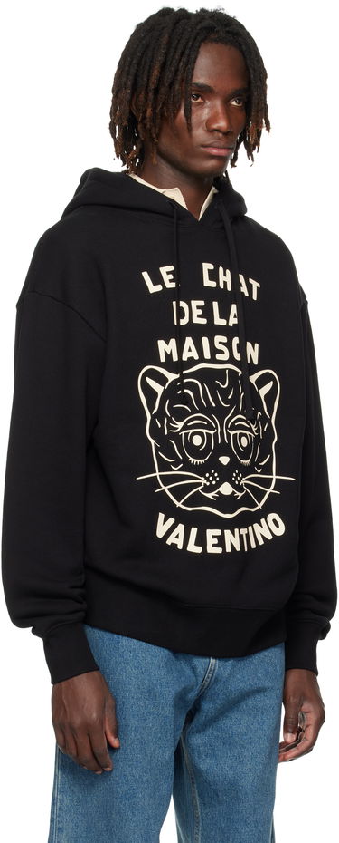 Sweatshirt Valentino Valentino 'Le Chat De La Maison' Print Hoodie Sort | 7V3MF28NB33, 1