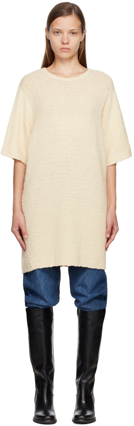 Sweater TOTEME TOTEME Textured Mini Dress Beige | 224-5124-324, 0