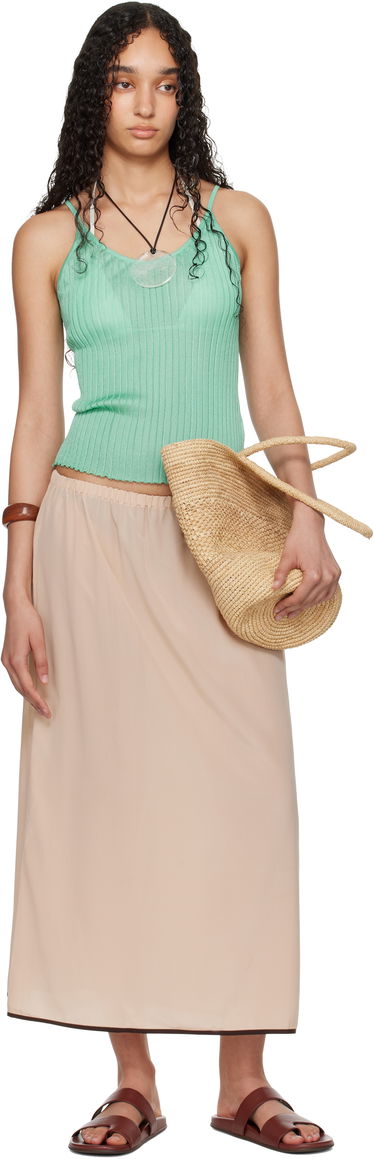 Nederdel Baserange Baserange Silk Maxi Slip Skirt Beige | KIN SKIRT, 4