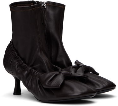 Sneakers og sko Acne Studios Acne Studios Leather Bow Ankle Boots Brun | AD0796-, 3