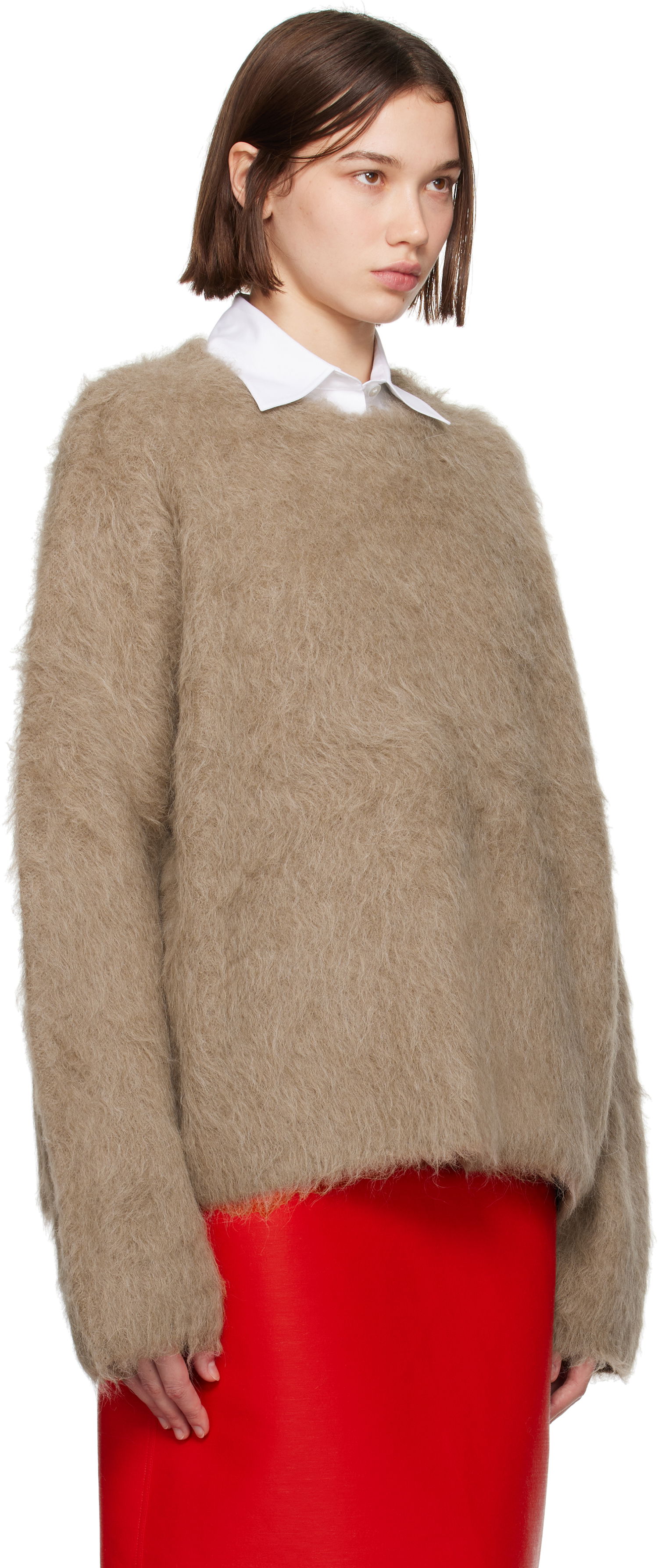 Sweater TOTEME Boxy Alpaca Knit Sweater Beige | 244-WRT873-YA0106, 1