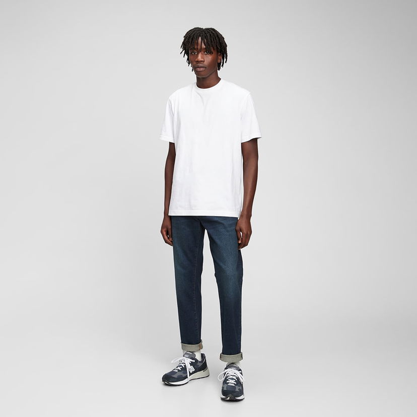 Jeans GAP Denim Pants Slim Straight Worn Dark Sort | 709153-00