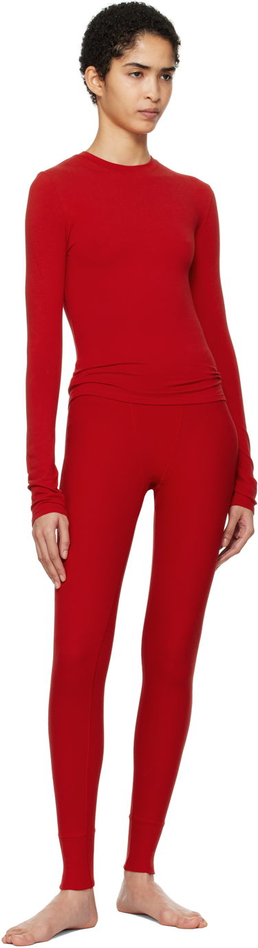 Sokker SKIMS Rib Leggings Rød | AP-LEG-0039, 3