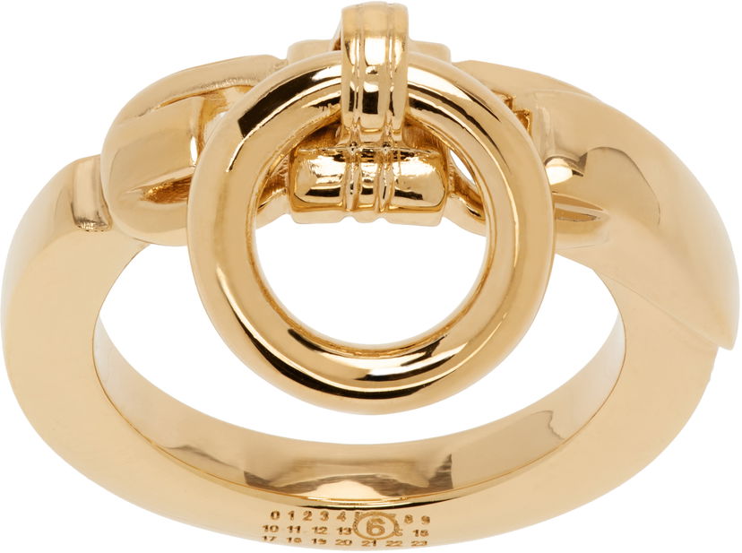 Ring Maison Margiela MM6 Maison Margiela Object Trouve Minimal Logo Ring Gul | SM7UQ0082 P7352
