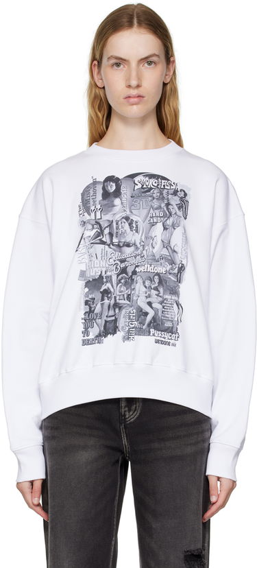 Sweatshirt We11done Movie Collage Graphic Sweatshirt Hvid | WD-TS3-22-743-U-WH, 0