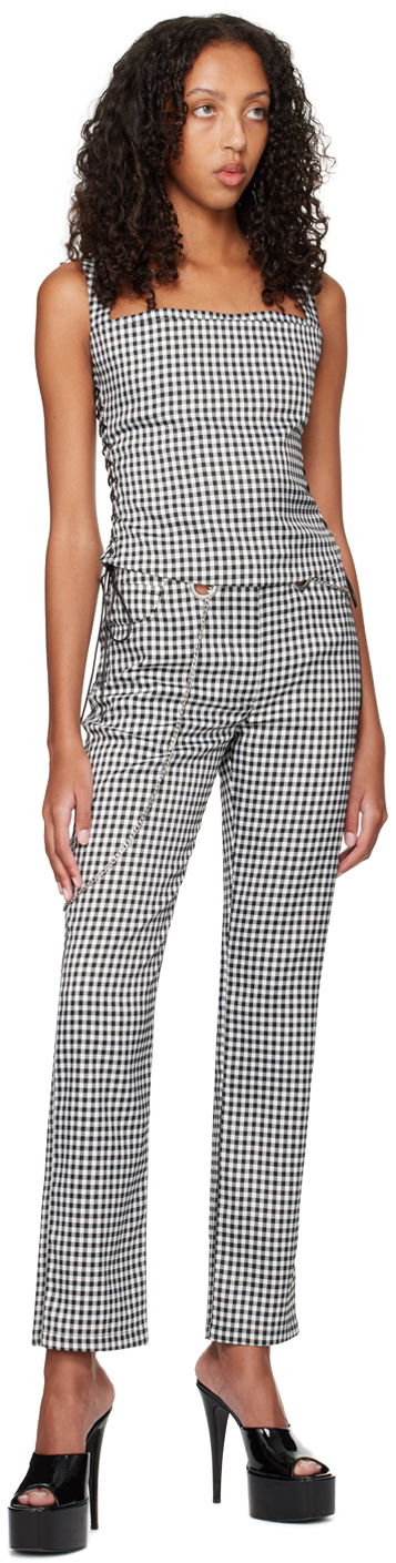 Tanktop Miaou Miaou Vallois Gingham Corset Top Sort | 7061GINOND, 3
