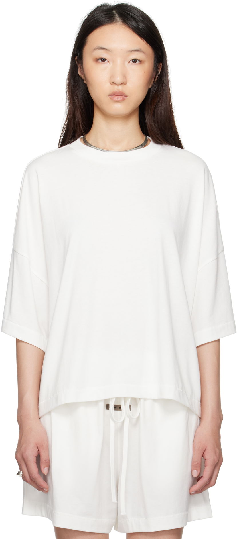 T-shirt Fear of God Fear of God ESSENTIALS Boxy T-Shirt Hvid | 125SP255894FW