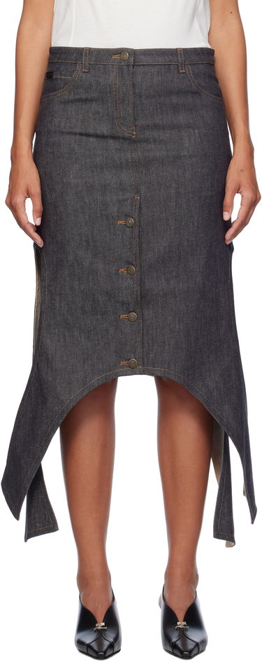 Nederdel Courrèges Courrèges Midi Denim Skirt Blå | 424DJU206DE0035, 0