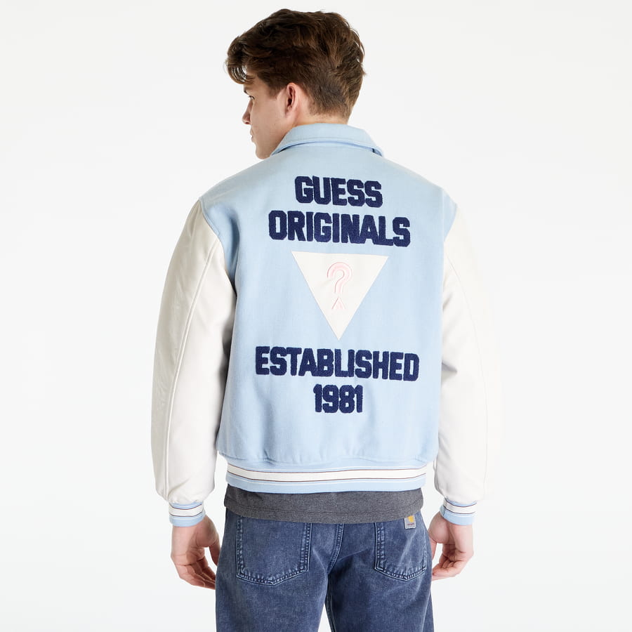 Jakke GUESS Go Ivan Letterman Jacket London Sky Blå | M2RL33WEI00-G7FZ, 1