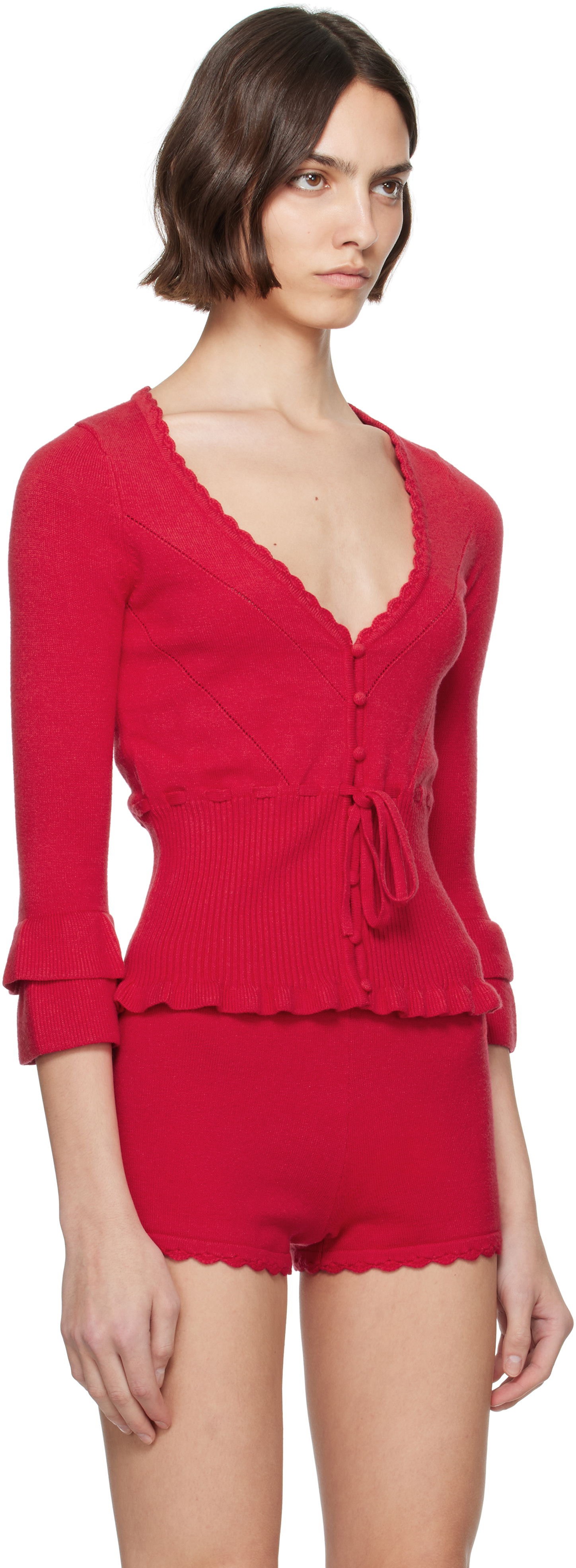 Sweater GUIZIO Guizio Mathilde Knitted Cardigan Rød | S25111S052, 1