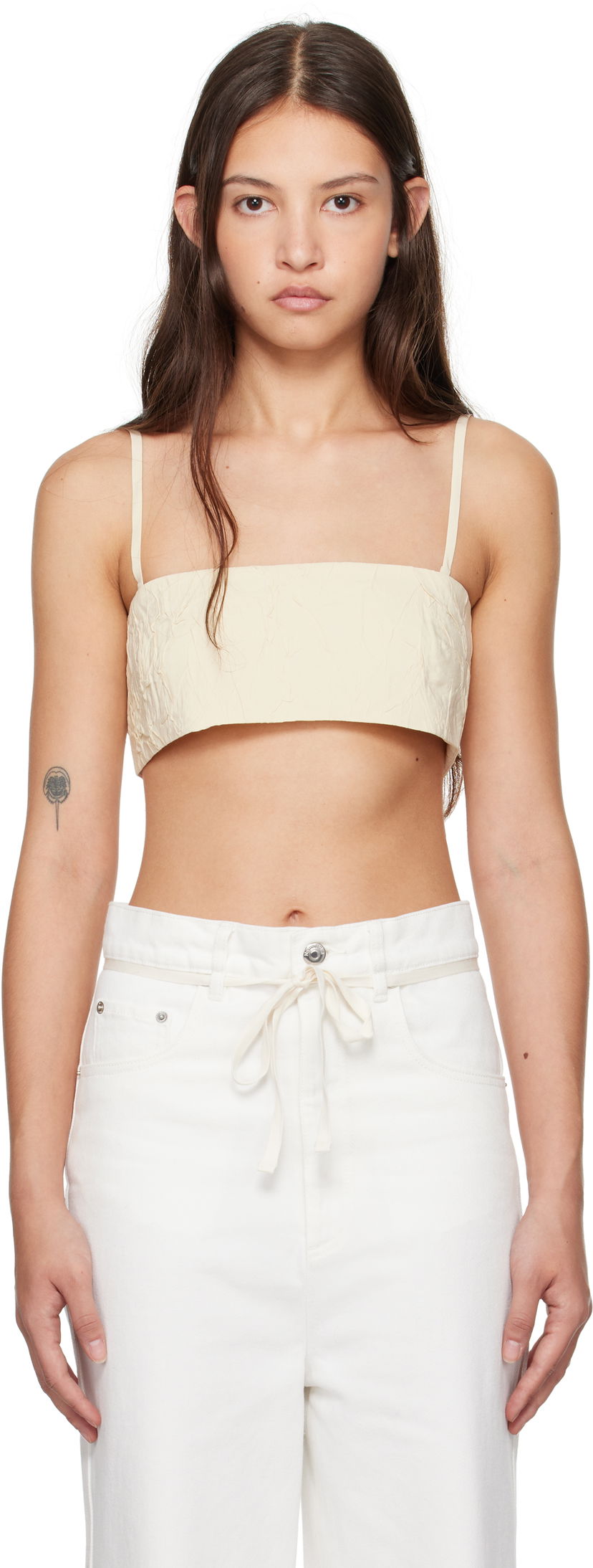 Tanktop Nanushka Nanushka Cressy Bandeau Top Hvid | NW24FWTP38671