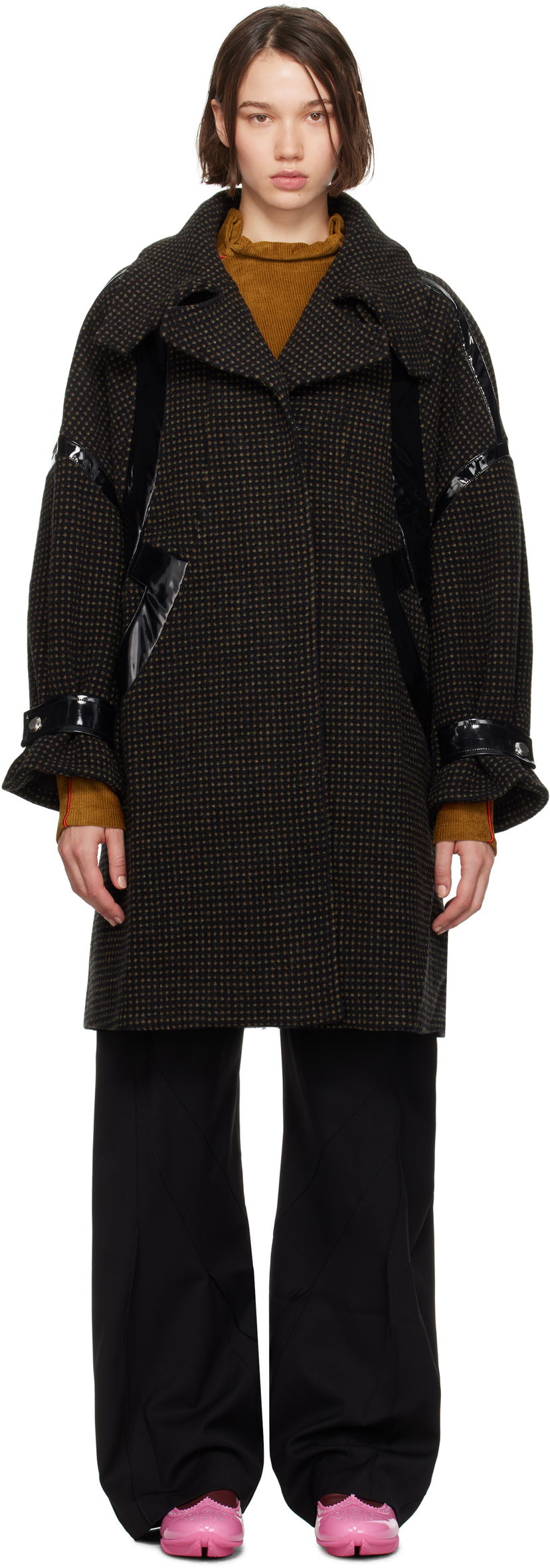 Frakker KIKO KOSTADINOV Panelled Coat Brun | KKWAW24C03-29