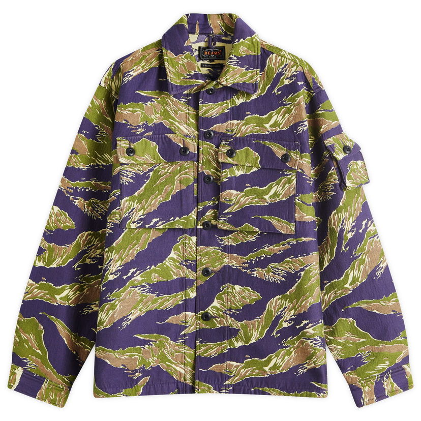 Skjorte BEAMS Beams Plus MIL Tiger Camo Shirt Jacket Lilla | 3818-0587-791-90