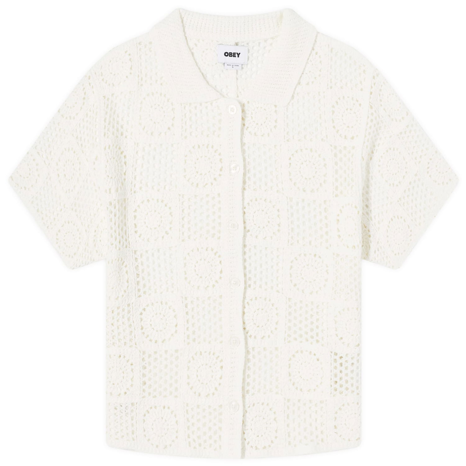 Skjorte OBEY Agatha Crochet Knit Hvid | 251000119-UBL, 0
