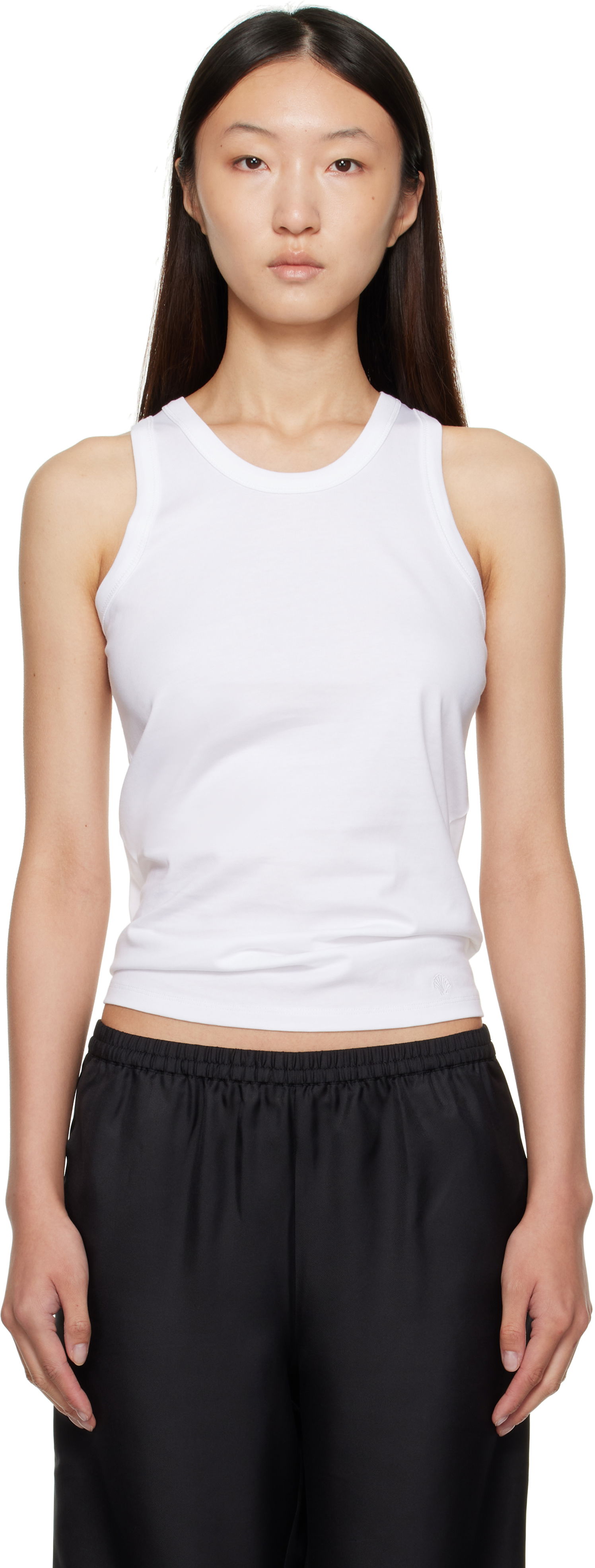 Tanktop Loulou de Saison Loulou de Saison Poso Cotton Tank Top Hvid | POSO LDS, 0