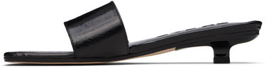 Tilbehør BY FAR BY FAR Ceni Eel Embossed Leather Heeled Sandals Sort | MWFHO014CL036BK001PL, 2