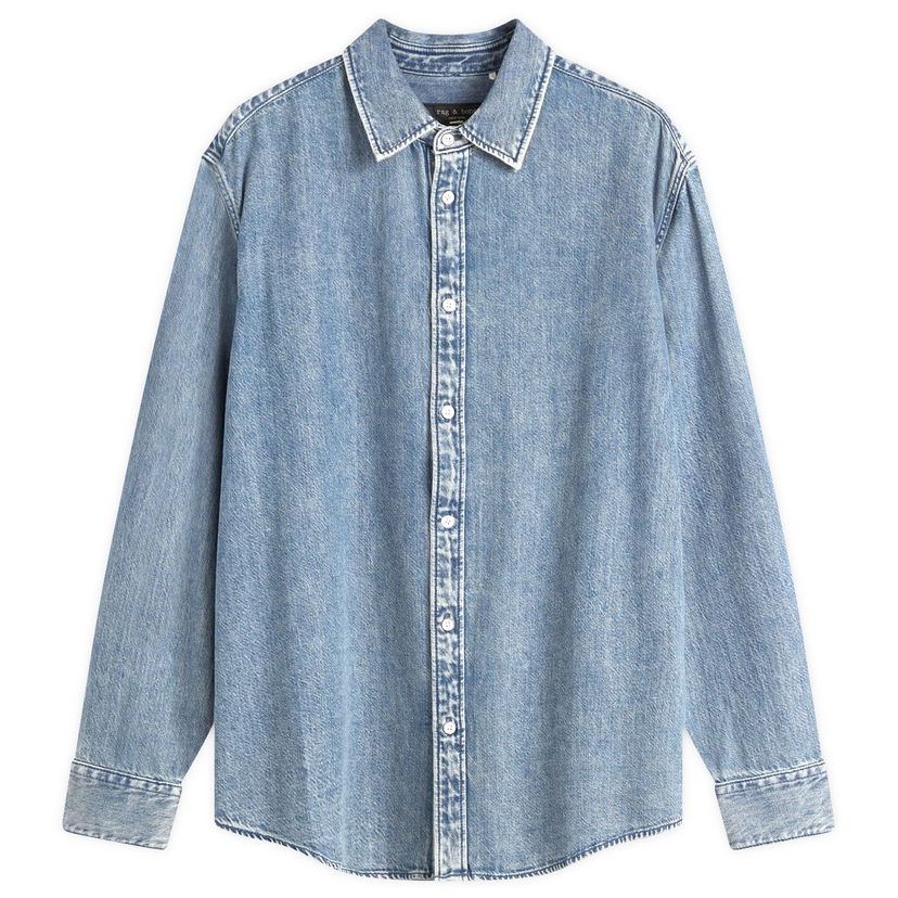 Skjorte rag & bone Rag & Bone Matthew Denim Shirt Size Large Blå | MED24H1438UFCB