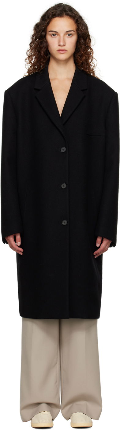 Frakker The Row Long Wool Coat Sort | 7569-W1439, 0